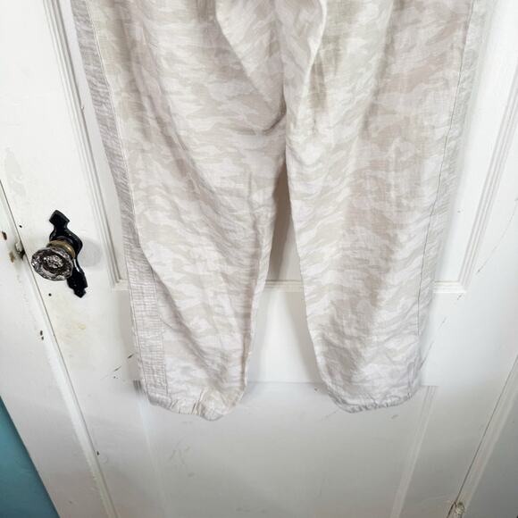 Athleta Cabo Tide Linen Jogger Pull On Pants Camo Print Neutral Drawstring 8 - Picture 9 of 13